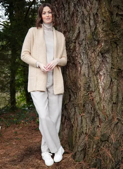 Kilcoole Textured Coatigan in Oatmeal 